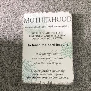 Motherhood Canvas Sign